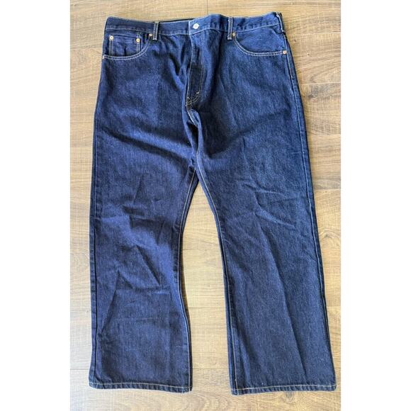 Levi's 517 Jeans Mens Size 44x30 Dark Blue Wash Denim Bootcut Western Cowboy - Picture 1 of 6